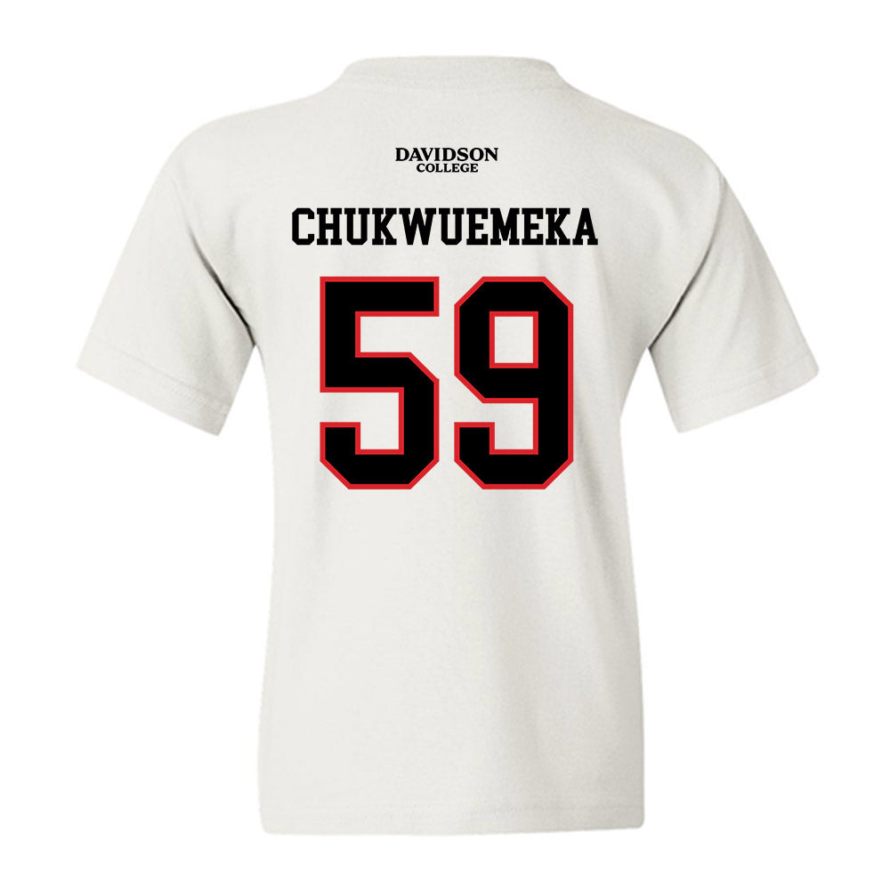 Davidson - NCAA Football : Danzel Chukwuemeka - White Replica Shersey Youth T-Shirt-1