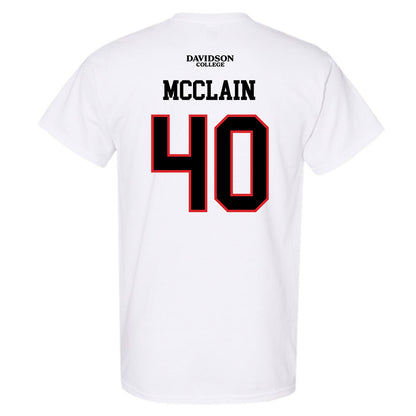 Davidson - NCAA Football : Carius McClain - White Replica Shersey T-Shirt