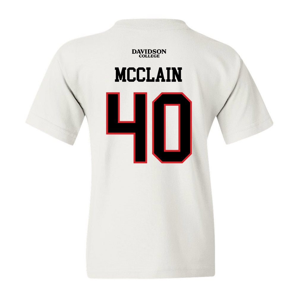 Davidson - NCAA Football : Carius McClain - White Replica Shersey Youth T-Shirt