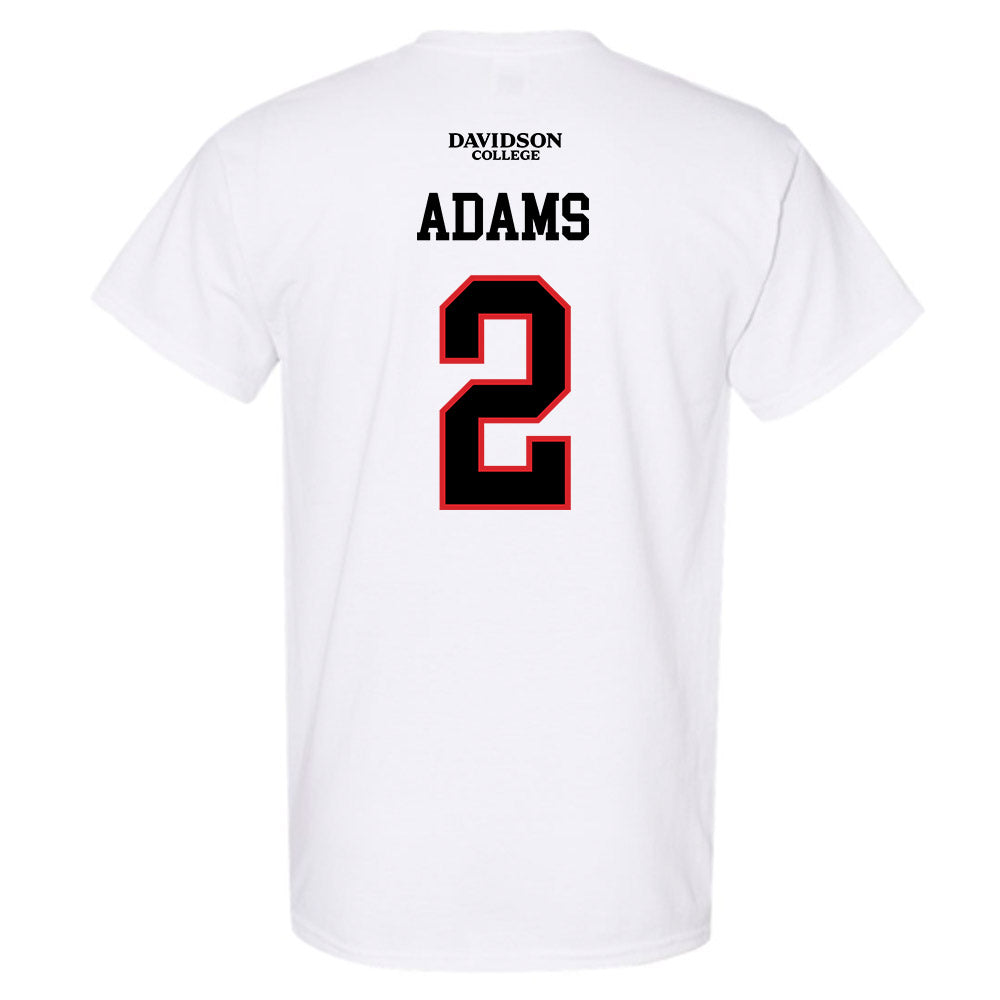 Davidson - NCAA Football : Mari Adams - White Replica Shersey T-Shirt