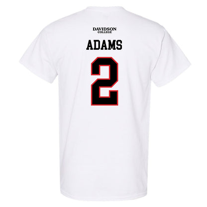 Davidson - NCAA Football : Mari Adams - White Replica Shersey T-Shirt