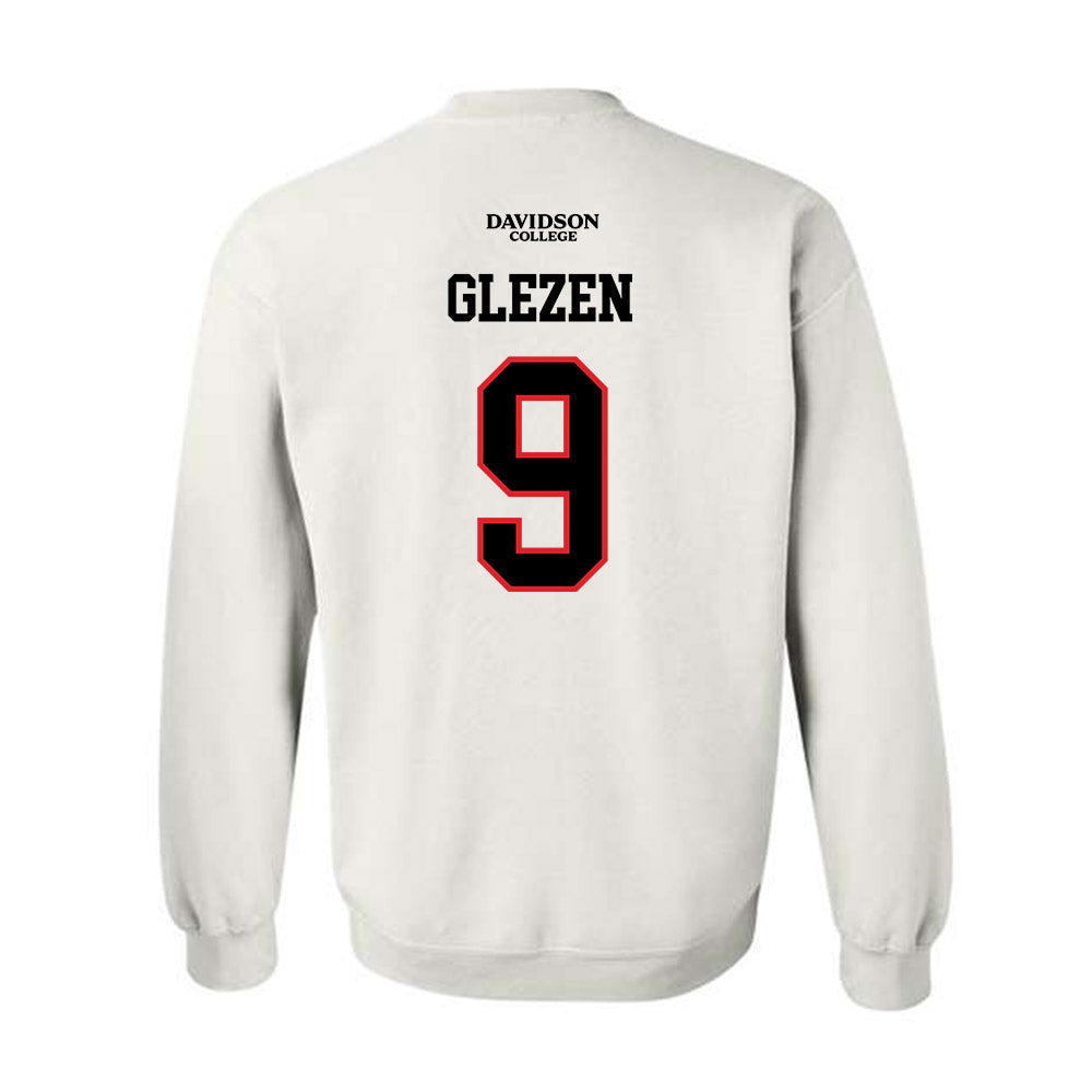 Davidson - NCAA Football : Landon Glezen - White Replica Shersey Crewneck Sweatshirt-1
