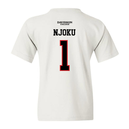 Davidson - NCAA Football : Dominic Njoku - White Replica Shersey Youth T-Shirt