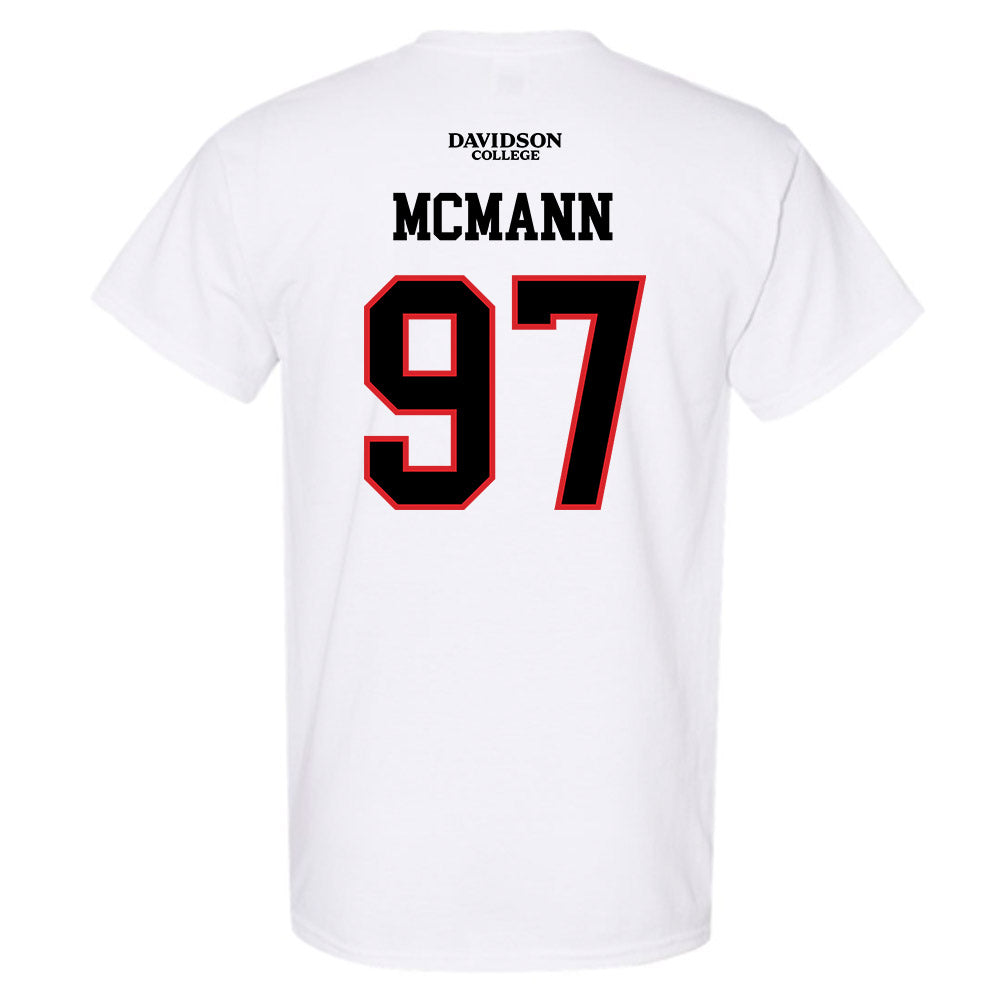 Davidson - NCAA Football : Liam McMann - White Replica Shersey T-Shirt-1