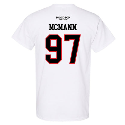 Davidson - NCAA Football : Liam McMann - White Replica Shersey T-Shirt-1