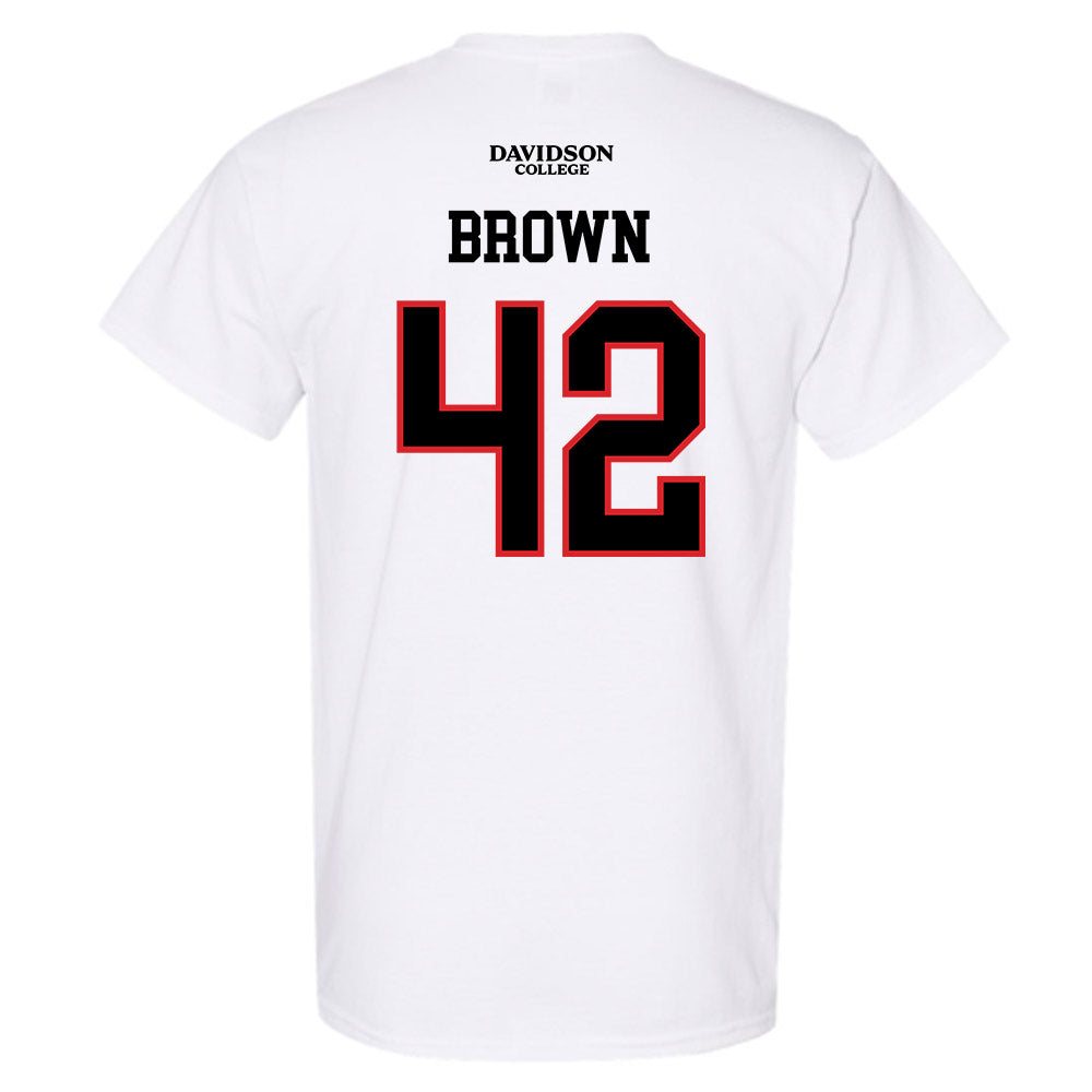 Davidson - NCAA Football : Dallas Brown - White Replica Shersey T-Shirt