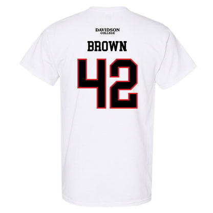 Davidson - NCAA Football : Dallas Brown - White Replica Shersey T-Shirt