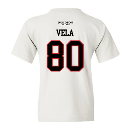 Davidson - NCAA Football : Xavier Vela - White Replica Shersey Youth T-Shirt-1