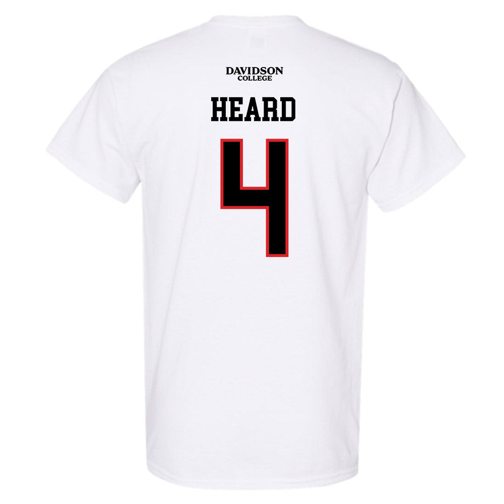 Davidson - NCAA Football : Marcus Heard - White Replica Shersey T-Shirt