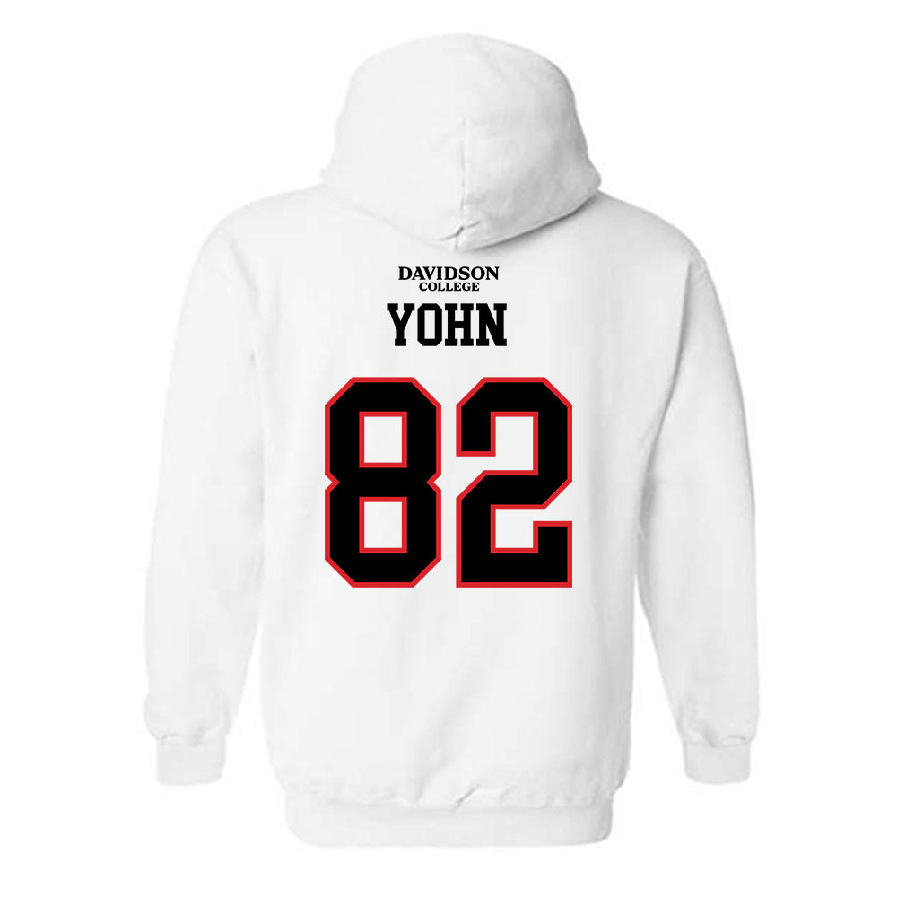 Davidson - NCAA Football : Gavin Yohn - White Replica Shersey Hooded Sweatshirt