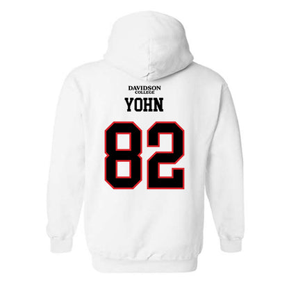 Davidson - NCAA Football : Gavin Yohn - White Replica Shersey Hooded Sweatshirt