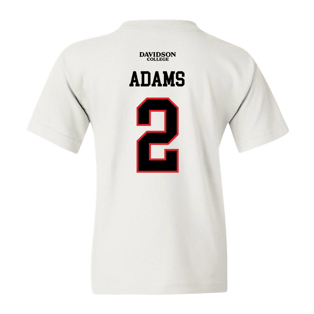 Davidson - NCAA Football : Mari Adams - White Replica Shersey Youth T-Shirt