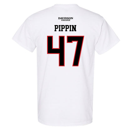 Davidson - NCAA Football : Nash Pippin - White Replica Shersey T-Shirt-1