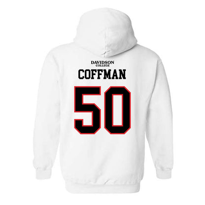 Davidson - NCAA Football : Carson Coffman - White Replica Shersey Hooded Sweatshirt-1