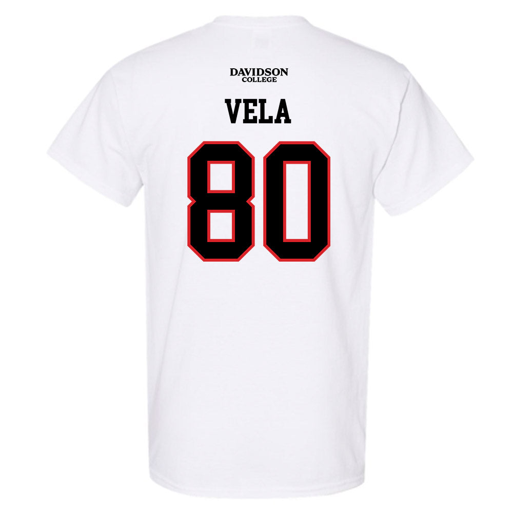 Davidson - NCAA Football : Xavier Vela - White Replica Shersey T-Shirt-1