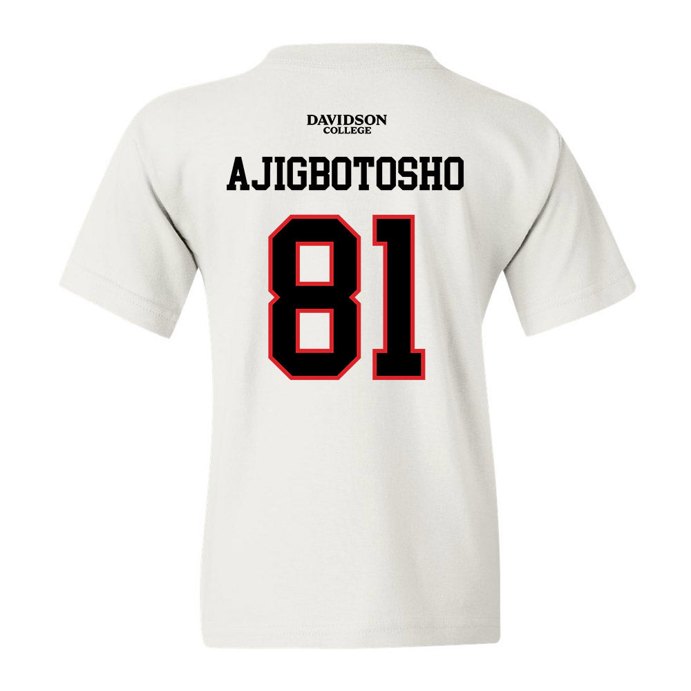 Davidson - NCAA Football : Alani Ajigbotosho - White Replica Shersey Youth T-Shirt