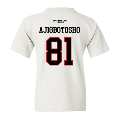 Davidson - NCAA Football : Alani Ajigbotosho - White Replica Shersey Youth T-Shirt