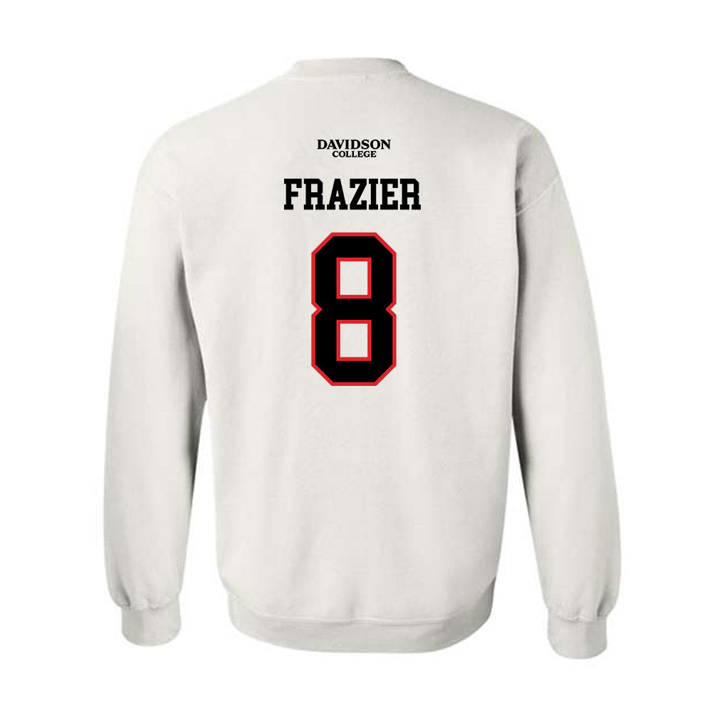 Davidson - NCAA Football : Andrew Frazier - White Replica Shersey Crewneck Sweatshirt