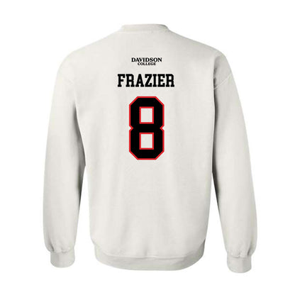 Davidson - NCAA Football : Andrew Frazier - White Replica Shersey Crewneck Sweatshirt