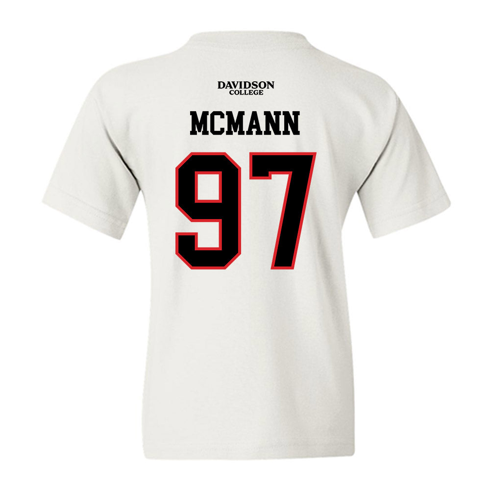 Davidson - NCAA Football : Liam McMann - White Replica Shersey Youth T-Shirt-1