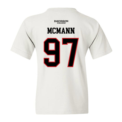 Davidson - NCAA Football : Liam McMann - White Replica Shersey Youth T-Shirt-1