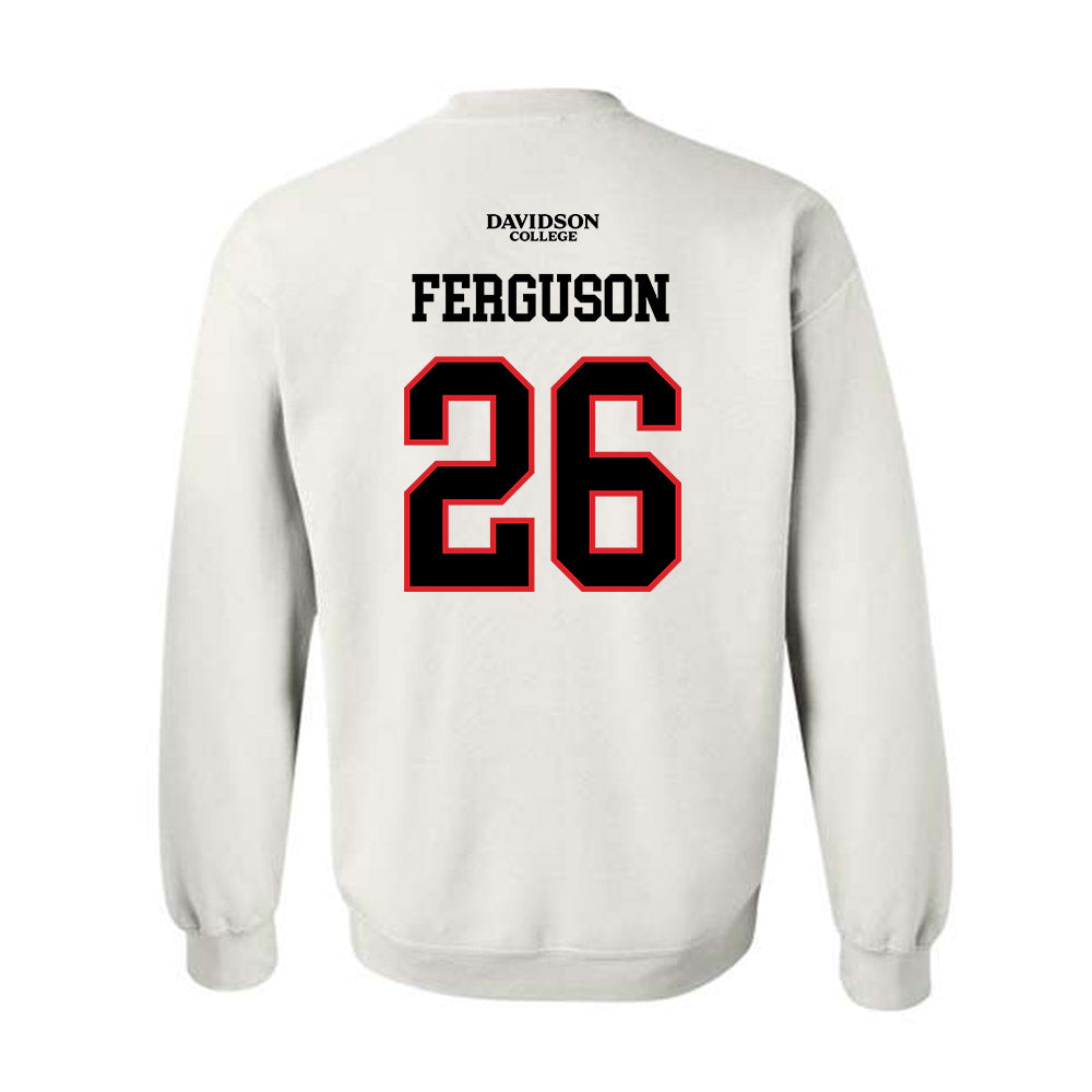 Davidson - NCAA Football : Jayden Ferguson - White Replica Shersey Crewneck Sweatshirt-1