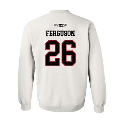 Davidson - NCAA Football : Jayden Ferguson - White Replica Shersey Crewneck Sweatshirt-1