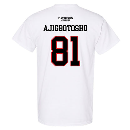 Davidson - NCAA Football : Alani Ajigbotosho - White Replica Shersey T-Shirt