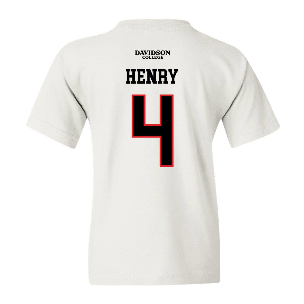 Davidson - NCAA Football : Tahir Henry - White Replica Shersey Youth T-Shirt