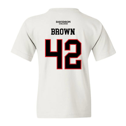 Davidson - NCAA Football : Dallas Brown - White Replica Shersey Youth T-Shirt