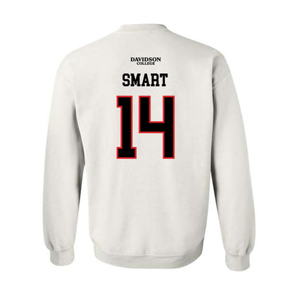 Davidson - NCAA Football : Landon Smart - White Replica Shersey Crewneck Sweatshirt