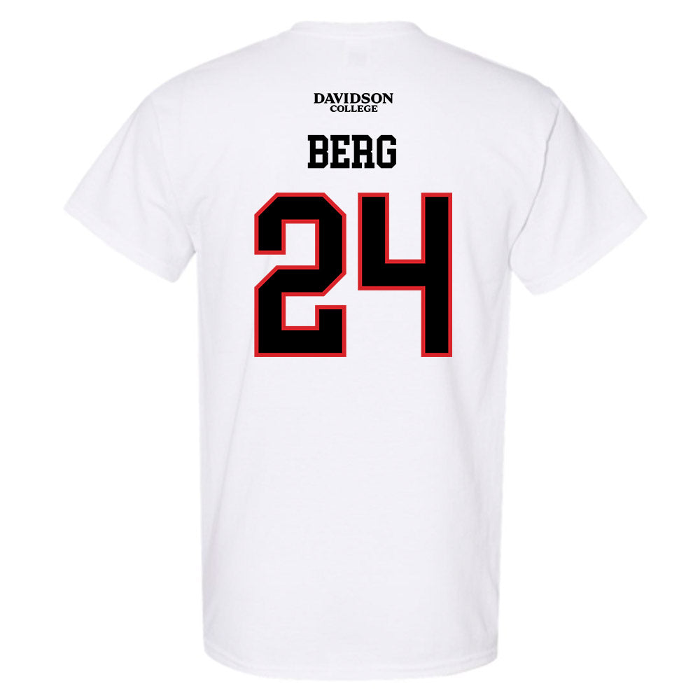 Davidson - NCAA Football : Brodey Berg - White Replica Shersey T-Shirt-1