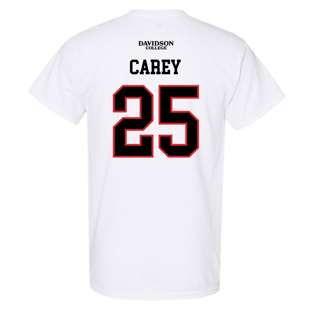 Davidson - NCAA Football : Aaron Carey - White Replica Shersey T-Shirt