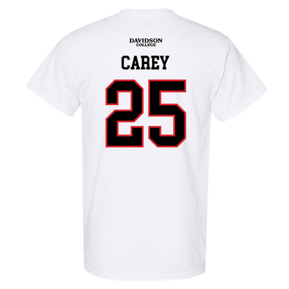 Davidson - NCAA Football : Aaron Carey - White Replica Shersey T-Shirt