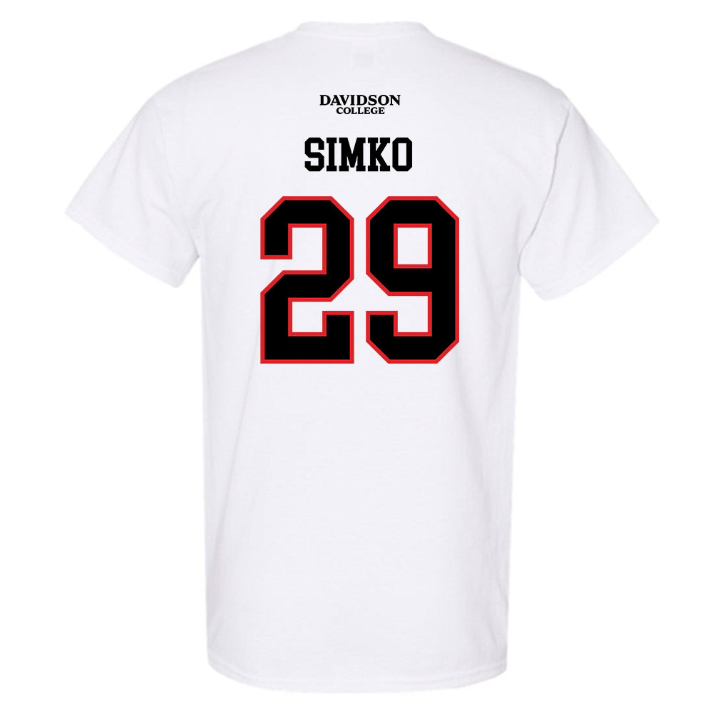 Davidson - NCAA Football : Carter Simko - White Replica Shersey T-Shirt-1