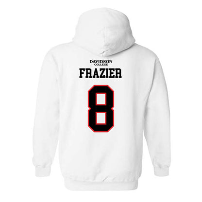 Davidson - NCAA Football : Andrew Frazier - White Replica Shersey Hooded Sweatshirt