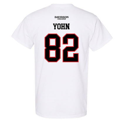 Davidson - NCAA Football : Gavin Yohn - White Replica Shersey T-Shirt
