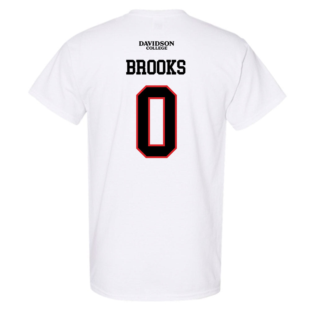 Davidson - NCAA Football : Hunter Brooks - White Replica Shersey T-Shirt-1