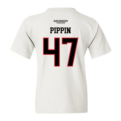 Davidson - NCAA Football : Nash Pippin - White Replica Shersey Youth T-Shirt-1