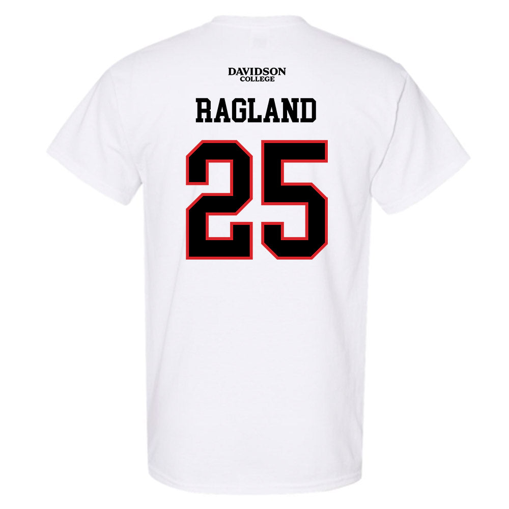 Davidson - NCAA Football : Shay Ragland - White Replica Shersey T-Shirt-1