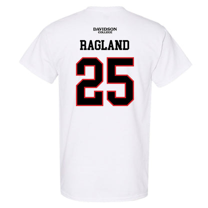 Davidson - NCAA Football : Shay Ragland - White Replica Shersey T-Shirt-1