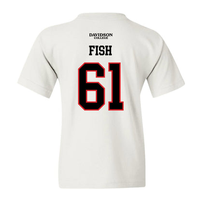 Davidson - NCAA Football : Danny Fish - White Replica Shersey Youth T-Shirt