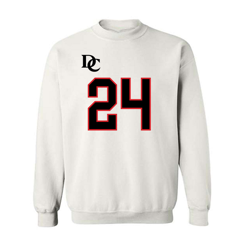 Davidson - NCAA Football : Brodey Berg - White Replica Shersey Crewneck Sweatshirt-0
