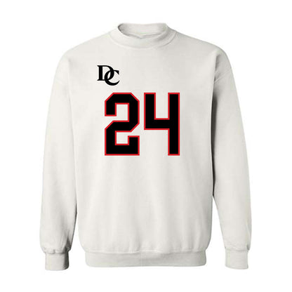 Davidson - NCAA Football : Brodey Berg - White Replica Shersey Crewneck Sweatshirt-0