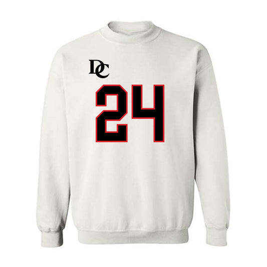 Davidson - NCAA Football : Brodey Berg - White Replica Shersey Crewneck Sweatshirt-0