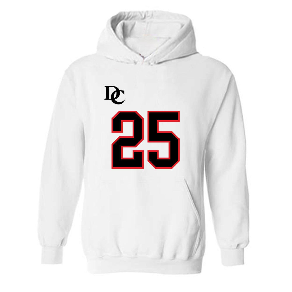 Davidson - NCAA Football : Shay Ragland - White Replica Shersey Hooded Sweatshirt-0
