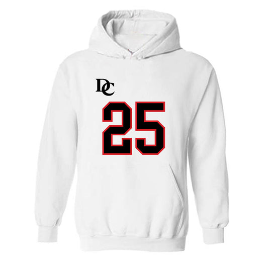 Davidson - NCAA Football : Shay Ragland - White Replica Shersey Hooded Sweatshirt-0
