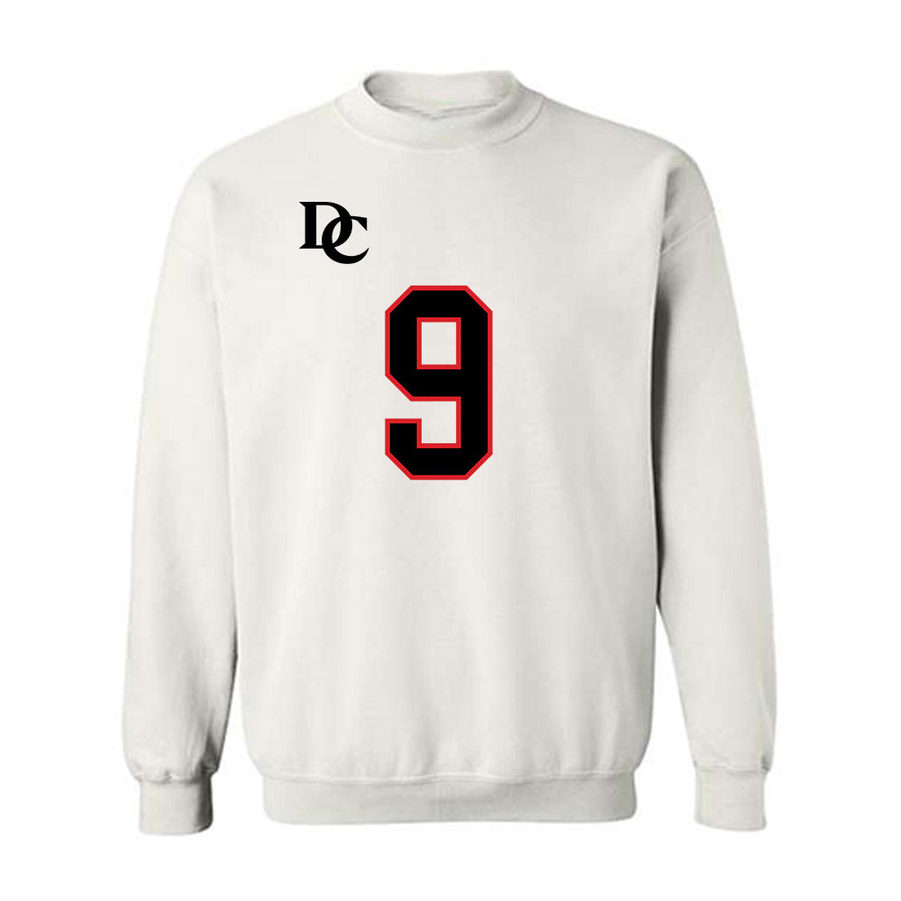 Davidson - NCAA Football : Landon Glezen - White Replica Shersey Crewneck Sweatshirt-0