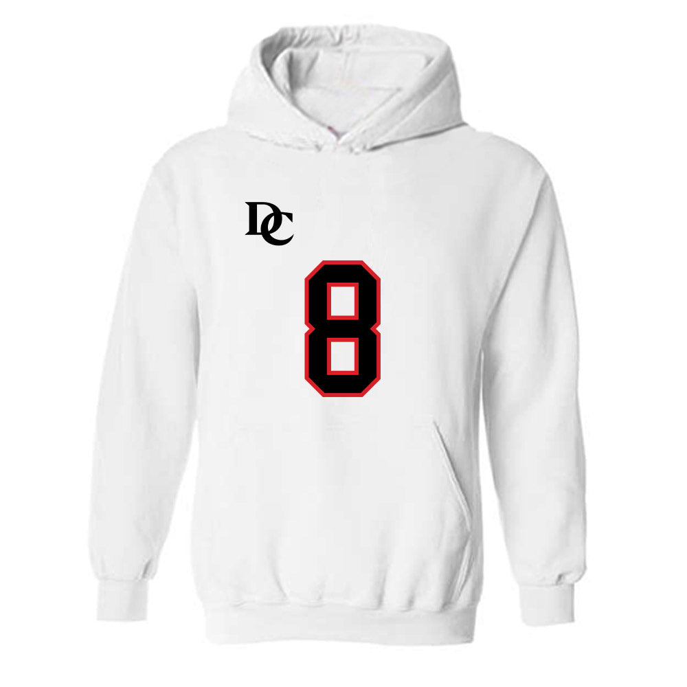 Davidson - NCAA Football : Andrew Frazier - White Replica Shersey Hooded Sweatshirt