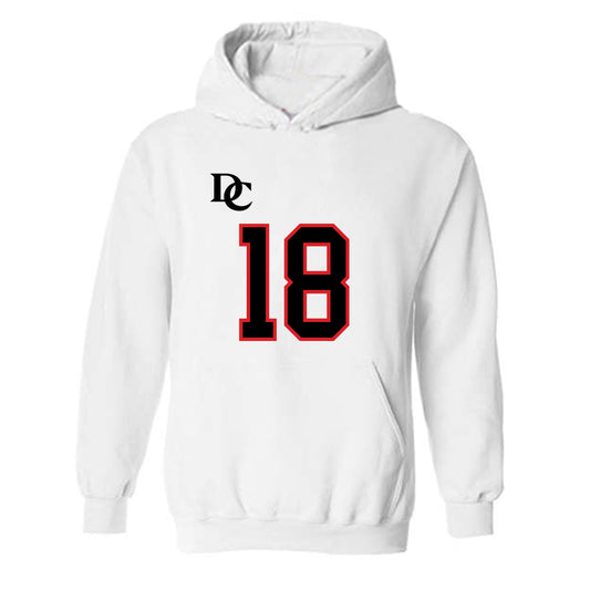 Davidson - NCAA Football : Jacary Lightsey - White Replica Shersey Hooded Sweatshirt